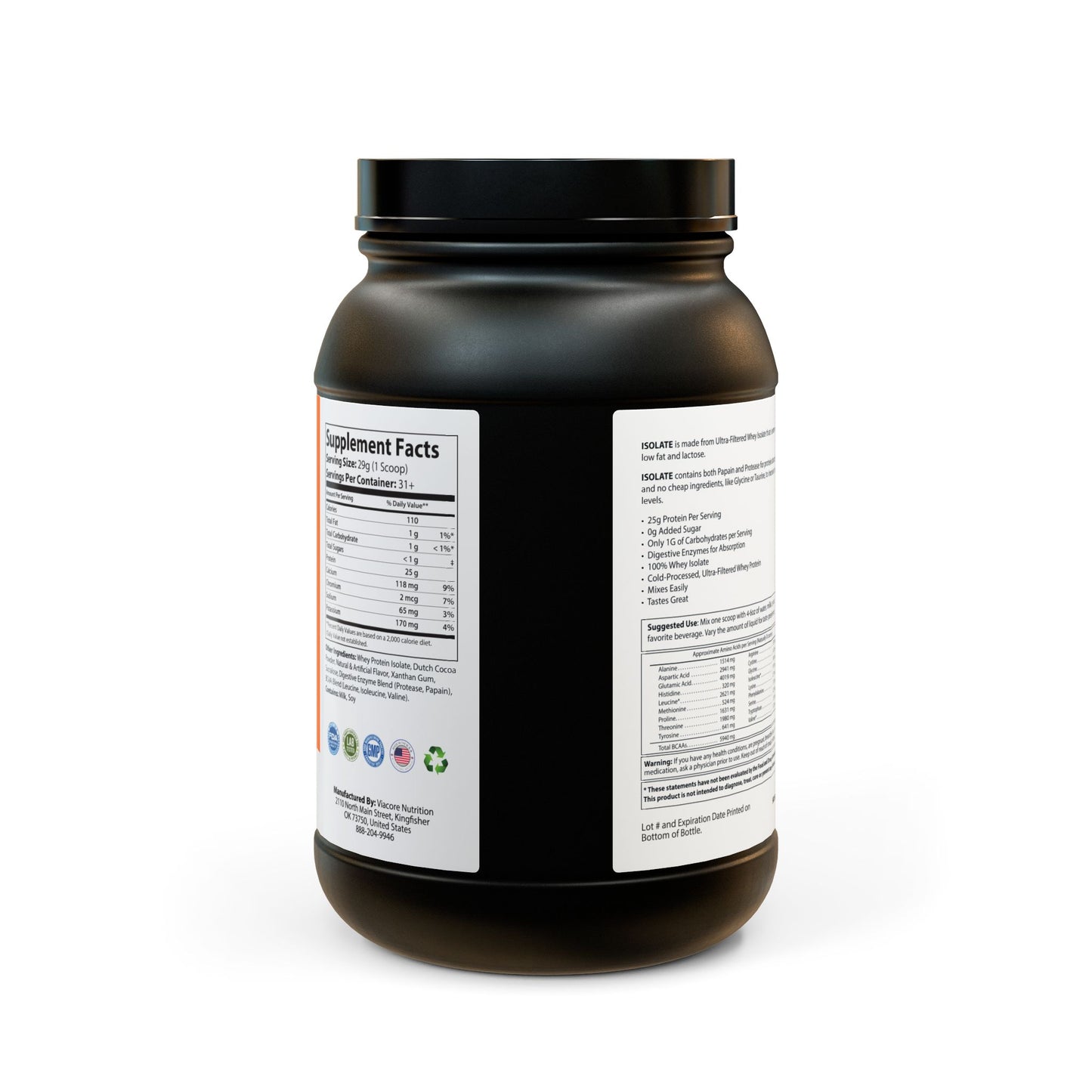 VYNA Whey Isolate Protein Powder – Chocolate, 907g (2lb) | Clean & Fast-Absorbing Supplement