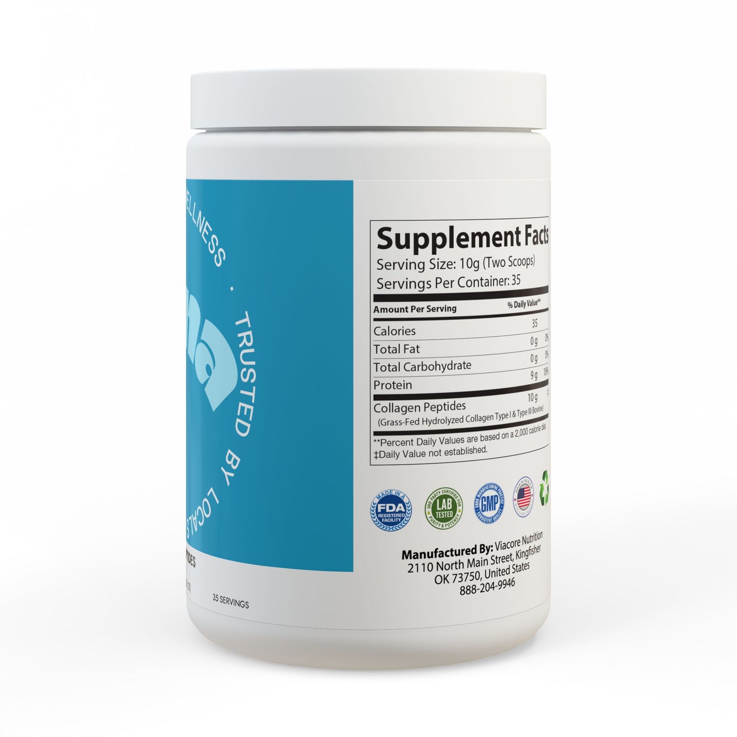 Grass-Fed Collagen Peptides Supplement – Type I & III for Hair, Skin, Nails & Joints (350g, 12.3oz)
