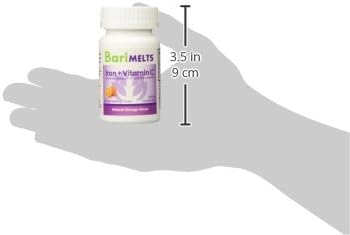 Barimelts Iron with Vitamin C - 90 Fast-Dissolving Tablets (1-Month Supply) - Sugar-Free Bariatric Iron Supplement for Women, Natural Orange Flavor
