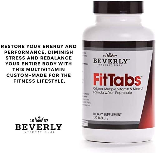 Beverly International Fit Tabs Daily Multi-Vitamin/Mineral with Iron Peptonate,120 Tablets. (30 Servings) Notice The Difference. Don’t Miss Out on The Healthy Benefits. Your Mind & Body is Priority.