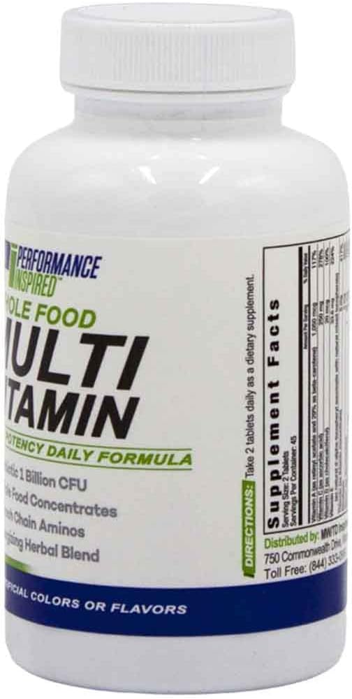 Performance Inspired Nutrition - Whole Food Multi Vitamin – 1 Billion CFU Probiotics – BCAAs – Energizing Herbal Complex - 90 Count (Pack of 1)