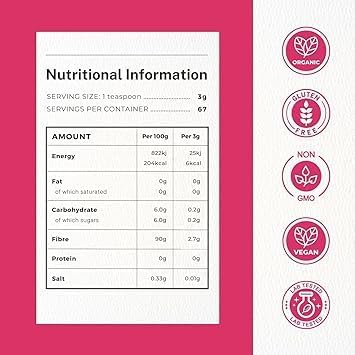 SLIMITUM Organic Inulin Powder (Agave) - 01 Pack Inulin Prebiotic Fiber for Colon and Gut Health, Premium Quality, Intestinal Support - 400g