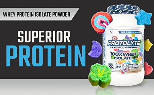 VMI Sports | ProtoLyte Whey Isolate Protein Powder | Low Calorie Whey Protein Powder for Weight Loss | Protein Powder for Muscle Gain | Digestive Enzymes | Non-GMO (Marshmallow Charms, 1.6 Pounds)