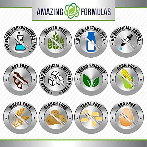 Amazing Formulas Acetyl L-Carnitine Hcl Veggie Dietary Supplement - 500 Mg, Veggie Capsules (Non GMO,Gluten Free) Per Bottle - Promotes Energy Production & Cognitive Function (60 Count)