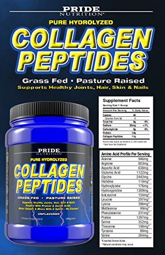 Collagen Peptides Powder - Grass Fed Pasture Raised Hydrolyzed Paleo and Keto Friendly Supplement - for Youthful Skin, Healthier Hair, Joints, Stronger Nails - GMO and Gluten Free