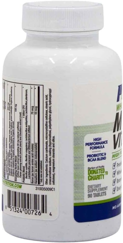 Performance Inspired Nutrition - Whole Food Multi Vitamin – 1 Billion CFU Probiotics – BCAAs – Energizing Herbal Complex - 90 Count (Pack of 1)