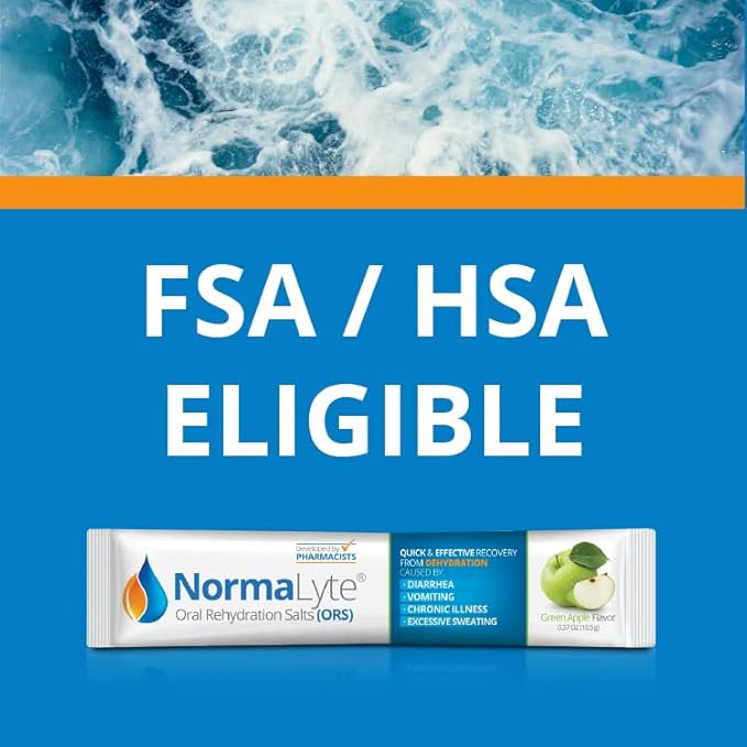 NormaLyte Oral Rehydration Salts-Helps Dietary Management of POTS Syndrome Symptoms- 1 Pouches -30 Sticks (Yields 500mL per Pack)-Apple| Energy Supplements, Potassium Supplement, Dehydration Recovery