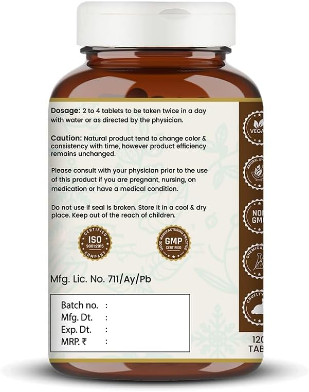 Arogyavardhini Vati Tablets - Natural Detox and Liver Health Support | for Spleen Enlargement | Reduces Bloating | for Nutrient Absorption Improvement | 120 Tablets (120)