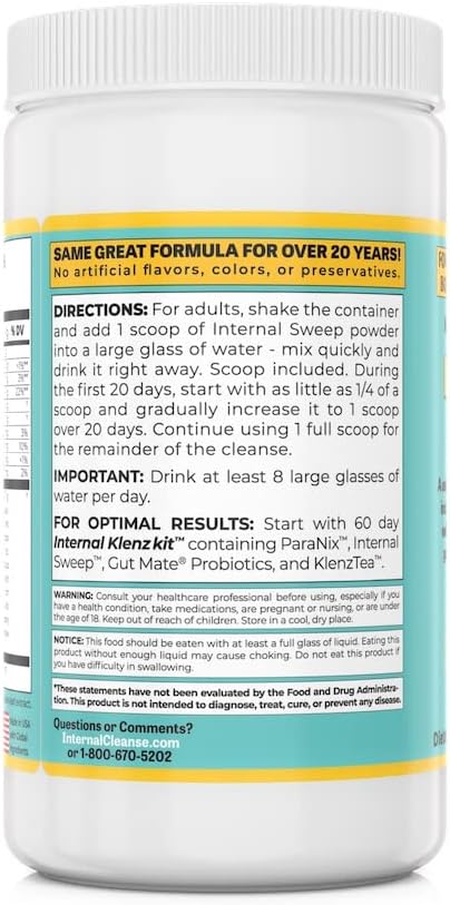 Internal sweep® - (454 grams Colon Cleanse & Detox Fiber powder, a potent blend of 37 herbs used by master herbalists for hundreds of years.