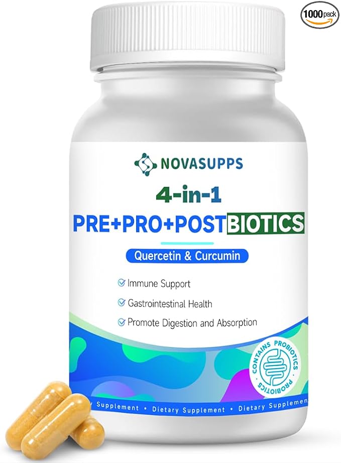 Probiotics Women Men Gut Health: Digestive Health Immune Support Bloating Relief Shelf Stable Strains 35B CFUs per Capsule Complex with Prebiotics Postbiotics Quercetin & Curcumin Supplement