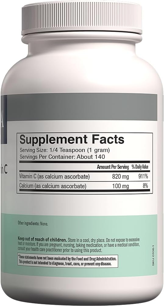FREEDA Vitamin C - Buffered Vitamin C Powder - Kosher - Powerful Antioxidant Immune Support - Sensitive Stomach Vitamins C Drink - Calcium Ascorbate - Sugar Free Vitamin C - VIT C Supplement (5 oz)