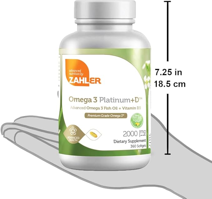 Zahler Omega 3 with Vitamin D - Omega D3 Fish Oil with Vitamin D3, 600 mg of EPA and 400 mg of DHA - Kosher Omega 3 Supplement for Women and Men - Omega 3 Fish Oil 2000mg per Serving (360 Softgels)