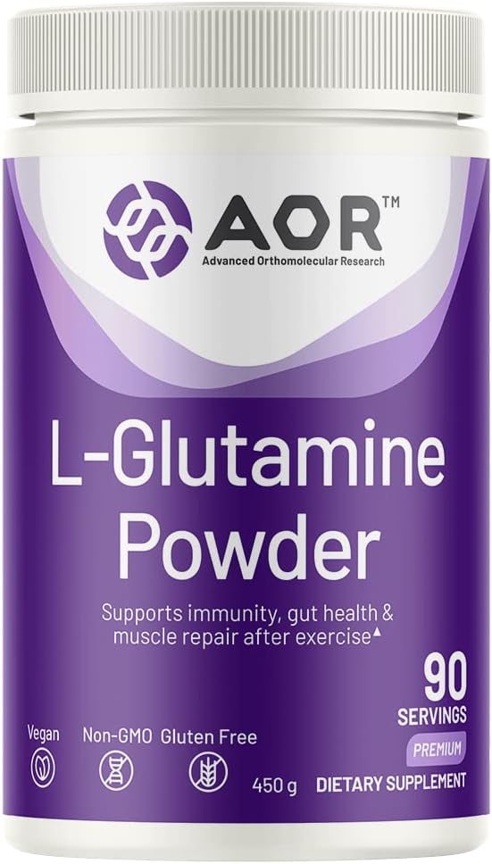 AOR L-Glutamine Powder 450g, Supports Immunity and Gut Health, Dietary Supplement, 90 Servings