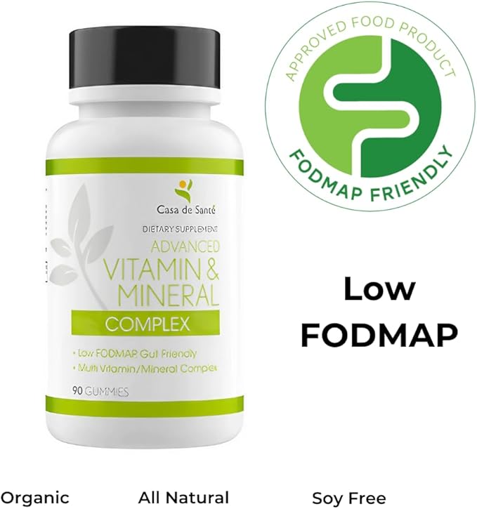 Advanced Vitamin & Mineral Gummies, Low FODMAP Certified| Crohn's Supplement| Crohn's & Colitis Supplements| IBD, IBS, SIBO or Malabsorption Nutritional Support| Gut Friendly, No Bloating
