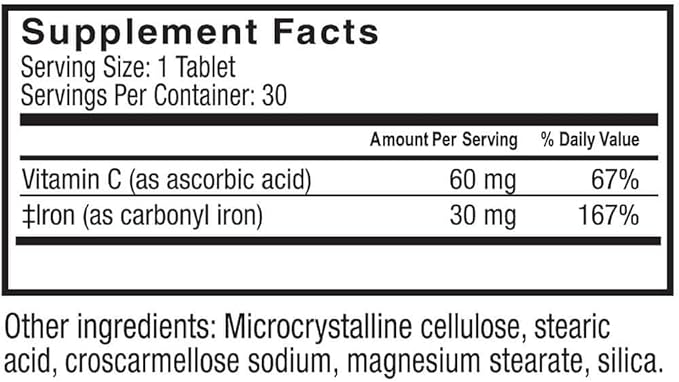 Celebrate Vitamins Bariatric Iron with Vitamin C Non-Chewable Tablets, 30 mg Iron - 90 Count