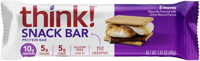think! Protein Bars with Chicory Root for Fiber Snack Bars, 1.4 Oz