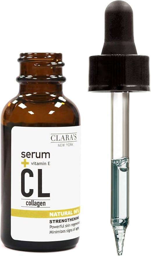 CLARA'S NEW YORK 7 X Collagen Facial Serum with Ceramide, Hyaluronic Acid, Vitamin E for Firm, Plump, Reducing fine lines, 30ml /1Fl oz - Made In USA