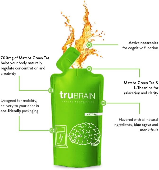 TruBrain Drinks – Nootropic Brain Food Designed by Neuroscientists to Boost Mental Output & Improve Memory Nootropic Supplement