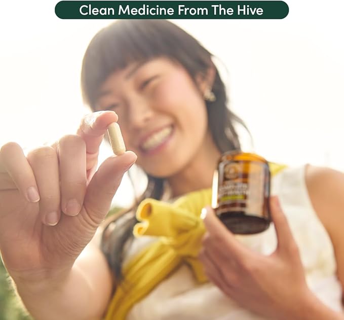 Beekeeper's Naturals Complete Gut Health, 3-in-1 Prebiotic, Postbiotic, Probiotics for Digestive Health & Bloating Relief for Women & Men, Propolis Powered, Gluten-Free Vegan Capsules, 60ct
