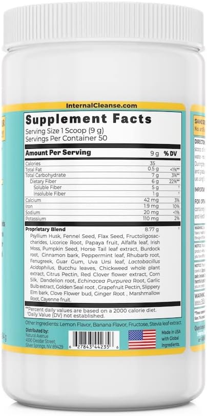 Internal sweep® - (454 grams Colon Cleanse & Detox Fiber powder, a potent blend of 37 herbs used by master herbalists for hundreds of years.