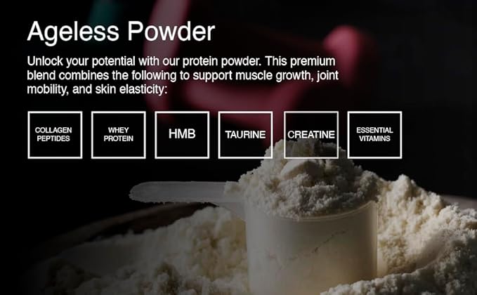 Vanilla Whey Protein Powder and Collagen Peptides for Those Over 40. Supports Muscle Building and Joint Health with 24g Protein, creatine, HMB, and Vitamins (30 Servings, Vanilla)