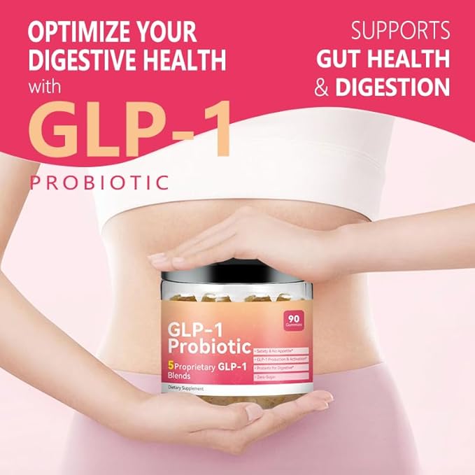 GLP-1 Gummies | GLP-1 Supplement, Berberine, Fiber Support GLP-1 Naturally, GLP-1 Probiotic Gummies for Adult, Zero-Sugar, Pineapple Flavor(1PACK)