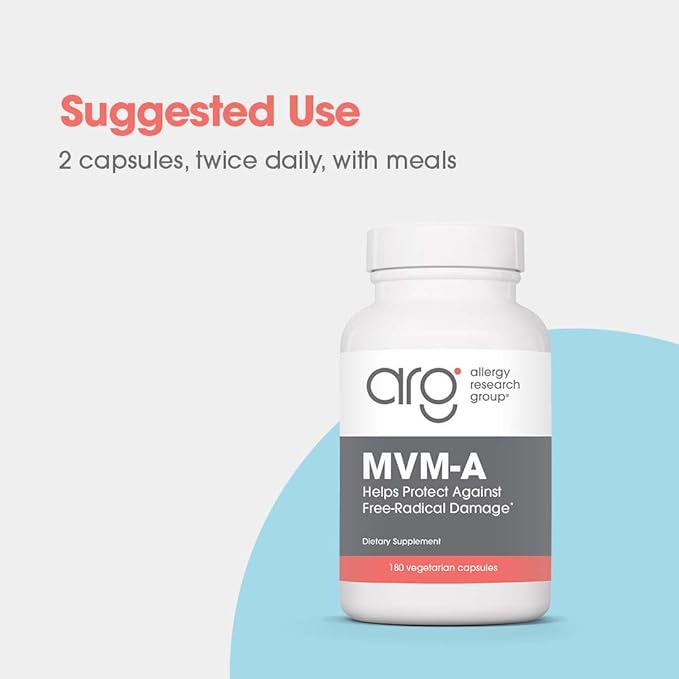 Allergy Research Group - MVM-A with Antioxidants - Complete Multivitamin/Multimineral - 180 Vegetarian Capsules
