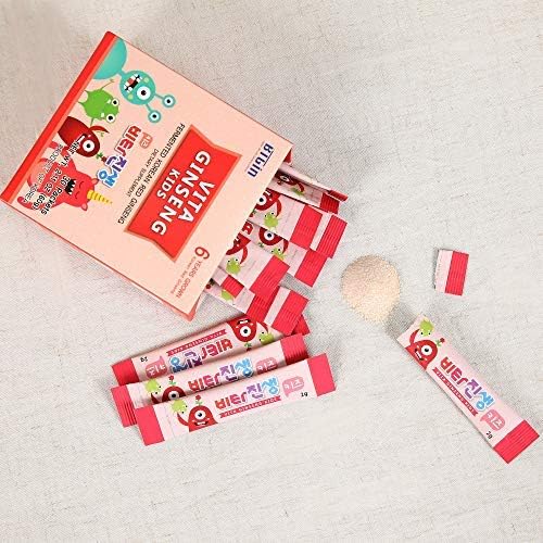 Vita Ginseng Kids, Vitamin D, 7 Berries, Banana, 20 Vegetables, Milk Powder for Immune Support, Focus and Memory Boost, 30 Packets (1Set)