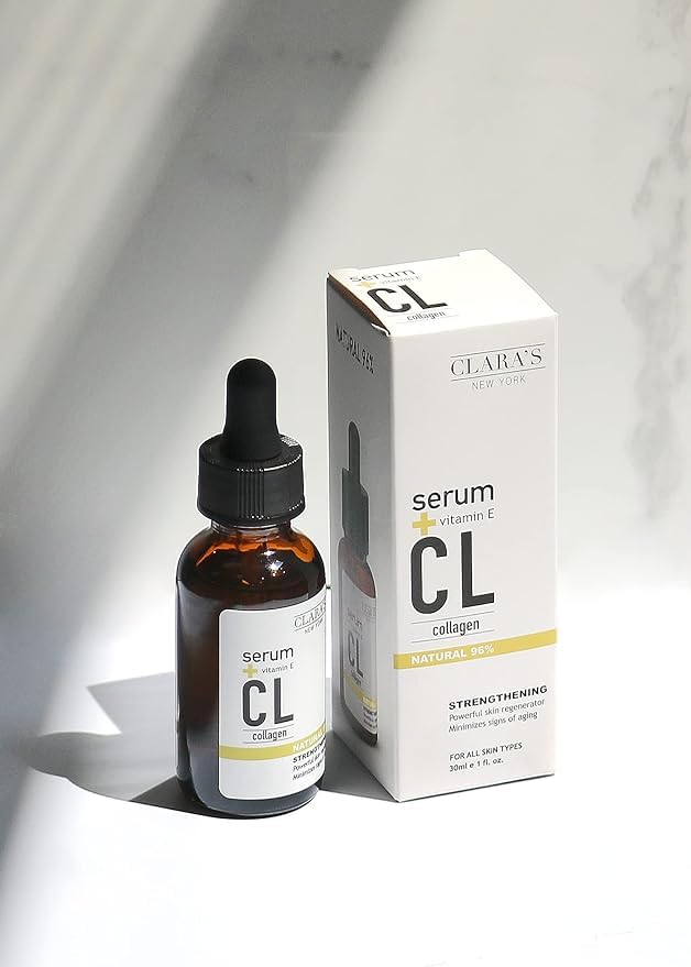 CLARA'S NEW YORK 7 X Collagen Facial Serum with Ceramide, Hyaluronic Acid, Vitamin E for Firm, Plump, Reducing fine lines, 30ml /1Fl oz - Made In USA
