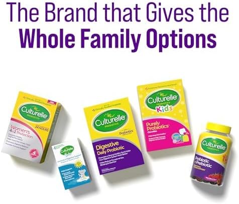 Culturelle Daily Probiotic Capsules For Men & Women, Most Clinically Studied Probiotic Strain, Digestive & Gut Health, Supports Occasional Diarrhea, Gas & Bloating, 1 Month Supply, 30 CT