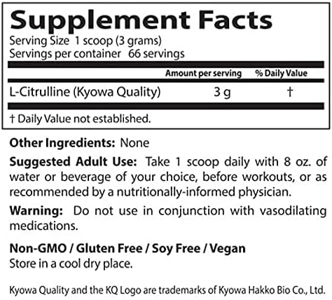 Doctor's Best L-Citrulline Powder, Helps Improve Circulation & Muscle Maintenance, Non-GMO, Vegan, Gluten Free, Soy Free, 200g