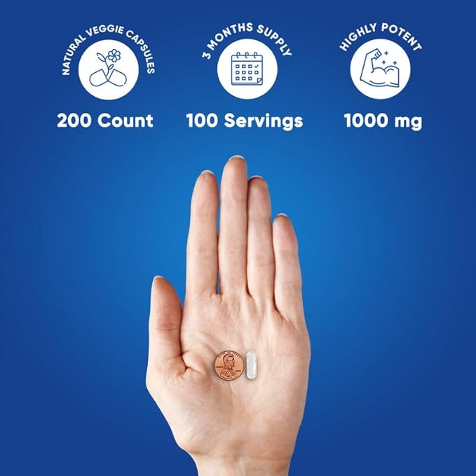 We Like Vitamins Acetyl L-Carnitine 1000mg Capsules - 200 Easy to Swallow Veggie Capsules - Acetyl l Carnitine Supplement Helps Support Focus, Brain Function, and Energy