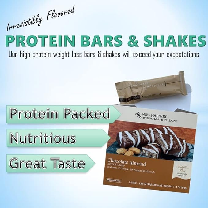 Vanilla Caramel Crunch Bar - New Journey Weight Loss & Wellness - High Protein Meal Replacement Nutrition Bar (7 bars/box)