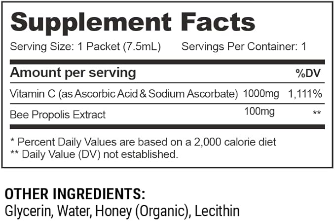 Beekeeper's Naturals Propolis Liposomal with Vitamin C Effective Bio-Available Immune Support Delivery, 30 Ct