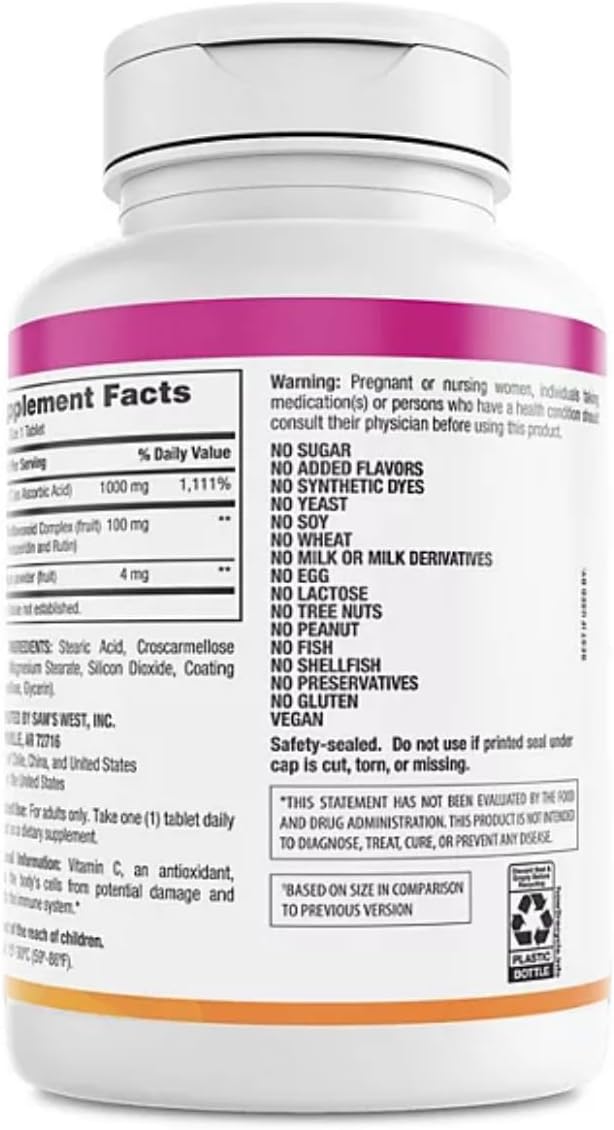 Member's Mark Vitamin C 1000 mg with Rosehips and Citrus Bioflavonoids (500 ct.)