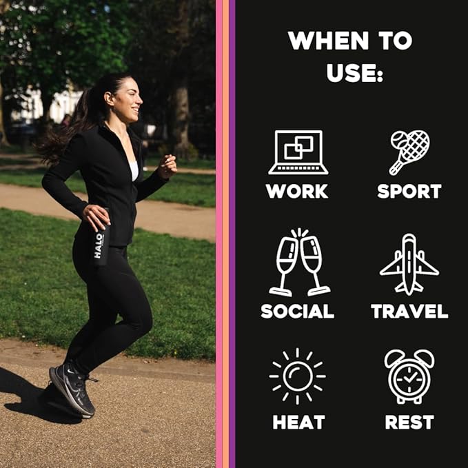 HALO Hydration - Electrolyte Drink Mix | Hydration Powder Packets | Peach Flavor– For Sports and Cycling | Easy Open Single Serving Stick | 12 Sticks