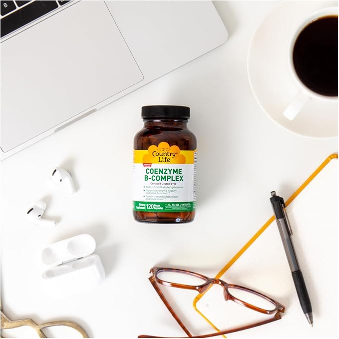 Country Life, Coenzyme B-Complex Vitamin, Support Energy and Metabolism, Daily Supplement, 120 ct