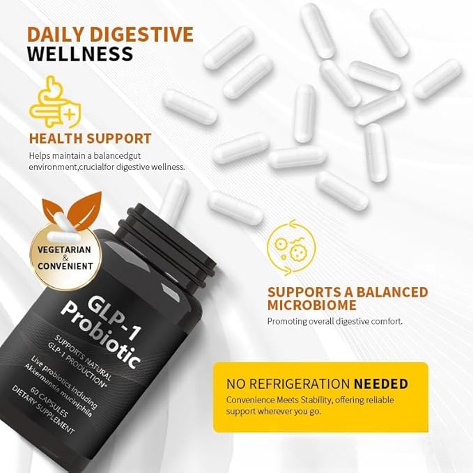 30 PCS G•L•P-1 Probiotic,G•L•P-1 Probiotics for Women & Men,Curbs App & Promotes Feeling of Fullness,Delayed Release,for Men & Women (30 Capsules-1Pack)