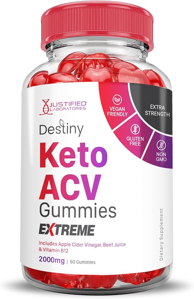 (3 Pack) Destiny Keto ACV Gummies Extreme 2000MG Destiny Keto Gummies Advanced Formula Apple Cider Vinegar with Pomegranate Beet Juice Powder B12 Vegan Non GMO 180 Gummys