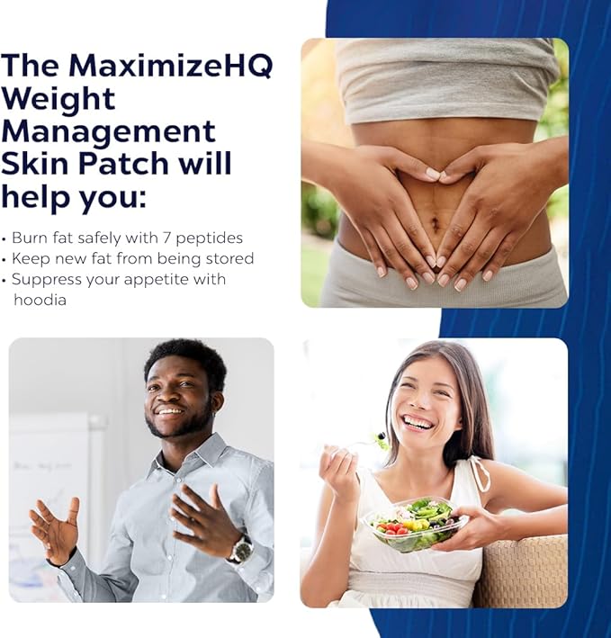 Weight Management Patches - Hoodia Appetite Suppressant - 7 Keto DHEA - 8 Hour Time-Release - Gluten Free