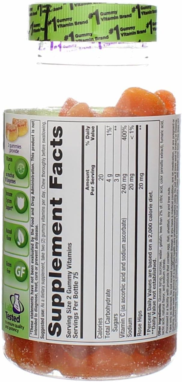 VitaFusion Power C Gummy Vitamins for Adults Absolutely Orange - 150 ct, Pack of 3