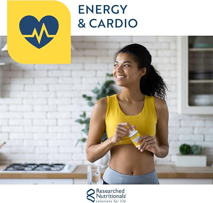Researched Nutritionals RibosCardio ATP Energy Powder - D Ribose & L Carnitine Supplement with Magnesium, Malic Acid - Supports Muscle Recovery, Heart Health & Brain Health (41.4 g)