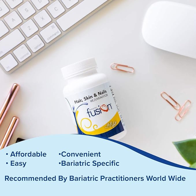 Bariatric Fusion ONE Per Day Bariatric Hair Skin and Nails Vitamins REJUVENATOR for Women | Bariatric Vitamin Vegan Supplement Includes Biotin, Vitamin B12, and B1 | Easy to Swallow | 60 Capsules