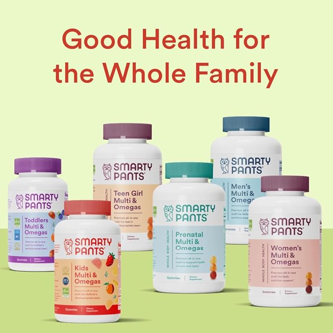SmartyPants Kids Multivitamin Gummies and Fiber Supplement: Omega 3 Fish Oil (EPA/DHA), Vitamin D3, C, Vitamin B12, B6, Vitamin A, Zinc, Fiber Gummies, Three Fruit Flavors, 90 Count (22 Day Supply)