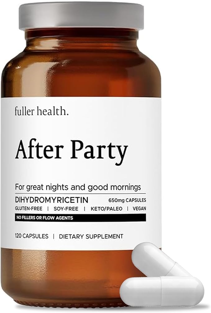 After Party DHM Dihydromyricetin Supplement | Supports Liver, Metabolism, Energy Levels, Post-Celebration Relief | Feel Refreshed, 650mg Per Pill | 1 Bottle, 24 Servings