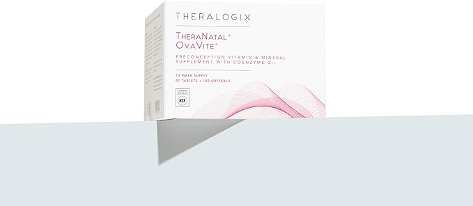 Theralogix TheraNatal OvaVite Preconception Vitamins - 13-Week Supply - Prenatal Vitamins & Fertility Supplement for Women with CoQ10* - NSF Certified - 91 Tabs, 182 Softgels (91 Servings)