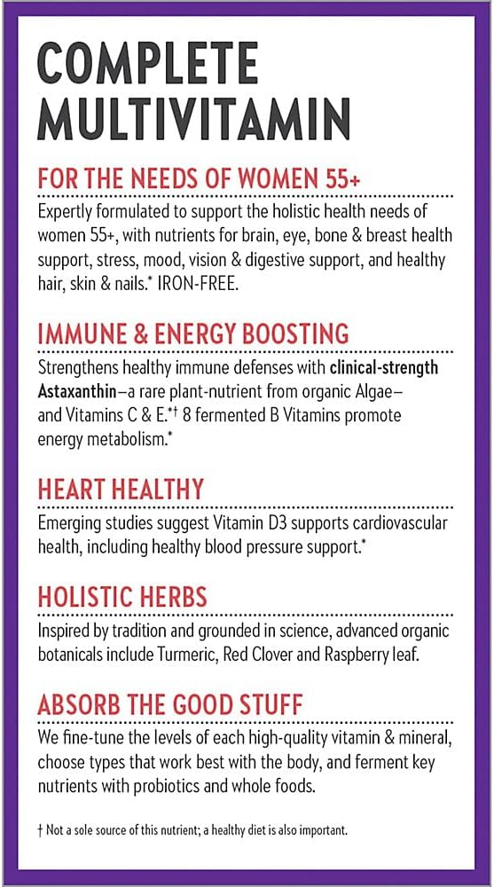New Chapter Women's Multivitamin 50 Plus for Cellular Energy, Heart & Immune Support with 20+ Nutrients + Astaxanthin - Every Woman's One Daily 55+, Gentle on The Stomach, 48 Count