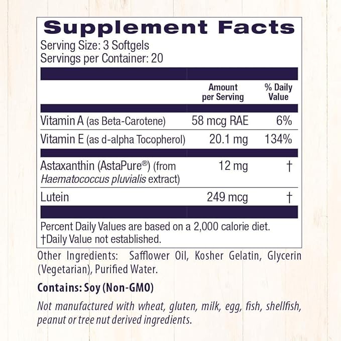 Healthy Origins Astaxanthin (AstaPure) 4 mg, 60 Softgels