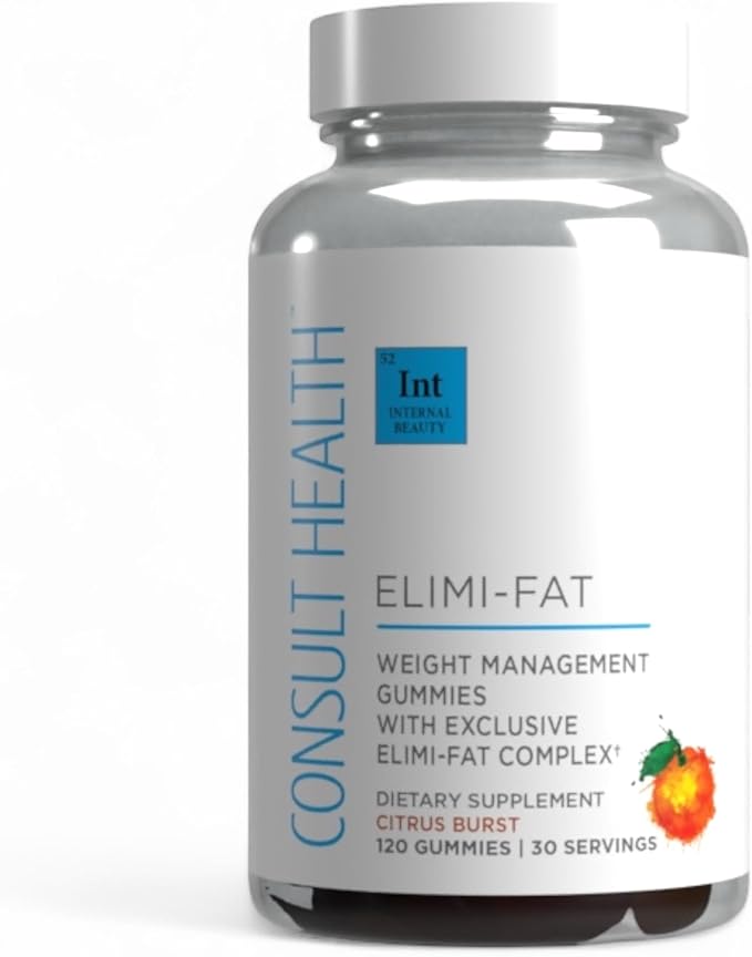 Consult Health ELIMI-Fat Weight Management Gummies - Morosil & Apple Cider Vinegar for Digestive Health - Non-Caffeine Plant-Based Supplement - Supports Weight Loss, BMI & Waist Reduction - 120 Count
