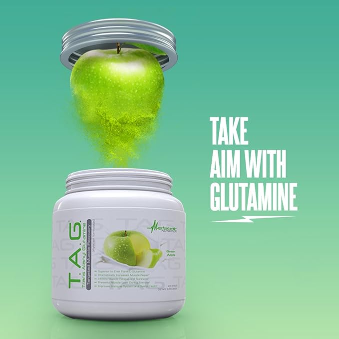 Metabolic Nutrition, TAG, Trans Alanyl Glutamine, 100% L-Glutamine Peptide Powder, Pre Intra Post Workout Supplement, 400 Grams (40 Servings) (Blue Raspberry)